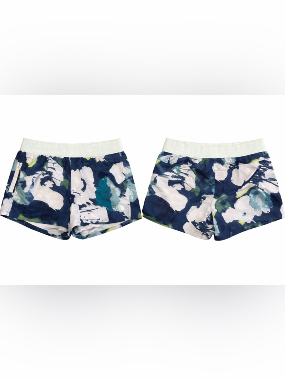 The North Face Shorts XS Athletic Running Lined Floral Print Zip Pocket - Picture 2 of 2
